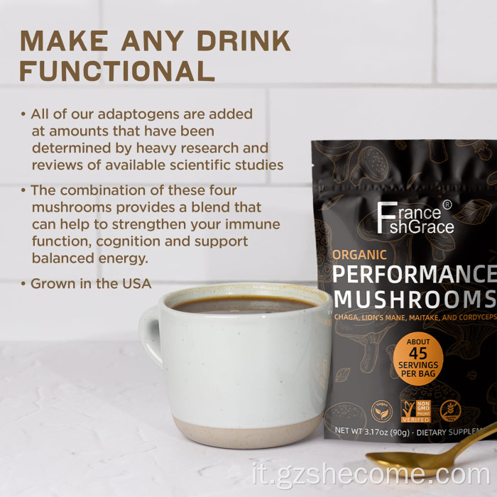 Estratti vegetali di funghi biologici Performance